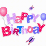 Animated happy birthday ecard of a flapping butterfly.