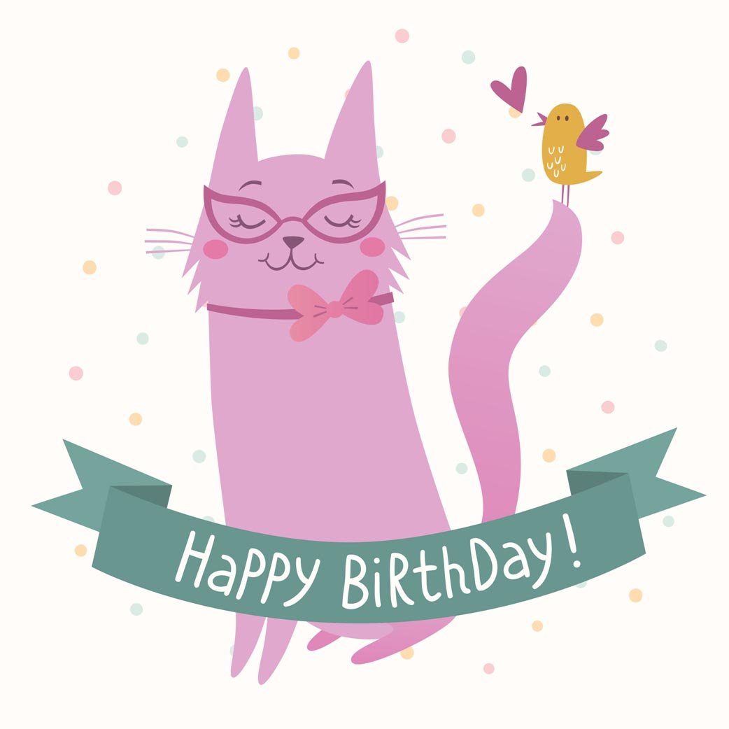 Birthday Greeting Cool Cat