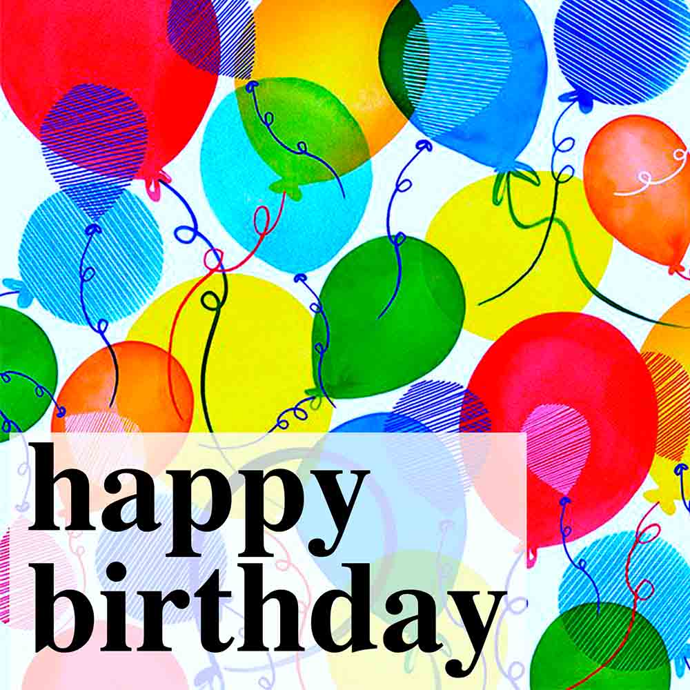 Birthday ecard colourful balloons