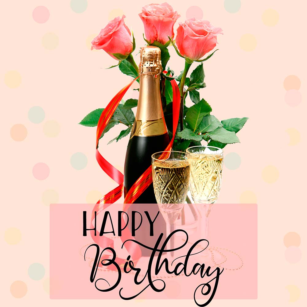 Colourful bunch of flowers birthday ecard