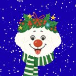 cute face merry christmas