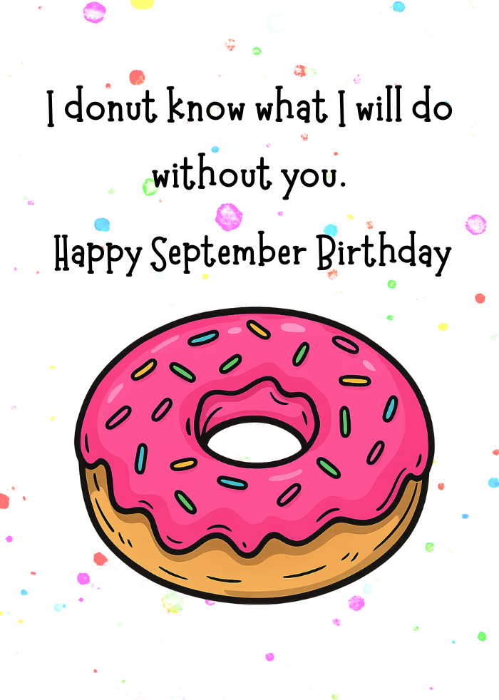 Sweet September Birthday Donut eCard for Loved Ones