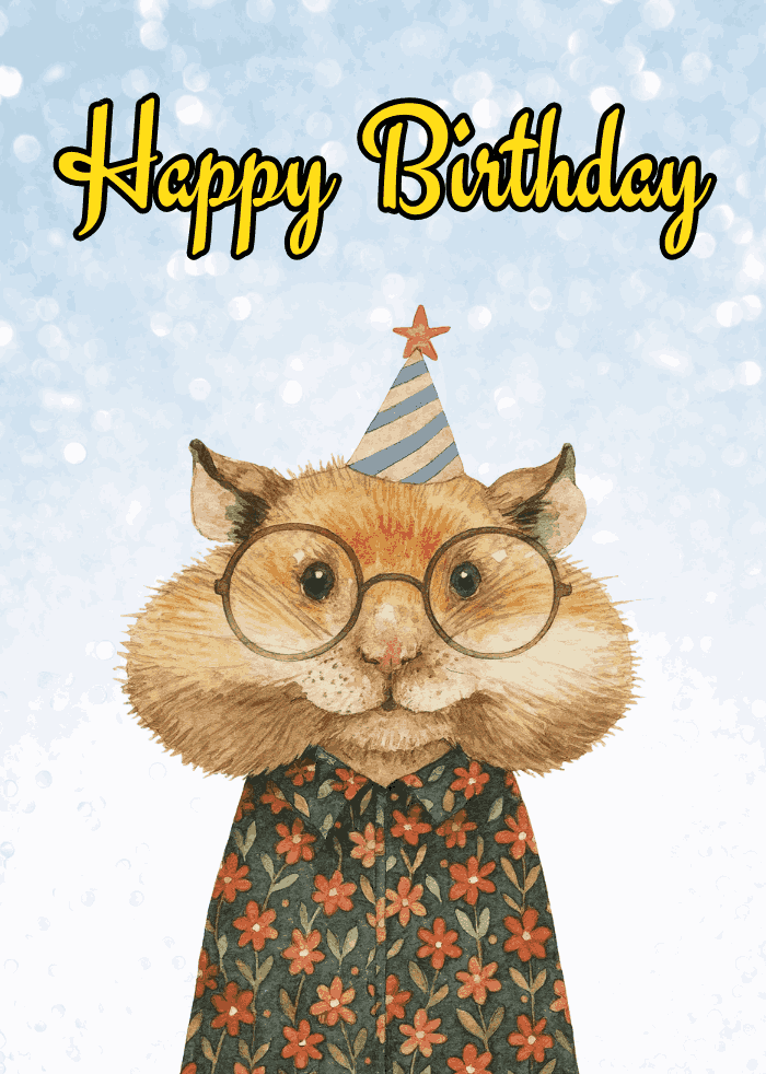 Adorable Hamster Birthday eCard