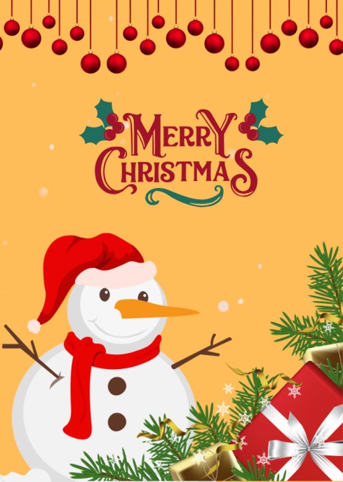 Cute Snowman Merry Christmas Ecard