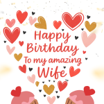 Happy Birthday eCard for Wife – Cute Hearts & Cupcakes