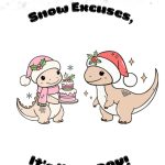 Cute Dino Christmas Birthday Digital Card