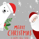 Polar Bear Santa Christmas Digital Card