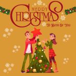 Tree-Decorating Couple Christmas Digital Card
