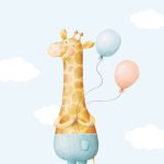 Giraffe Balloon Birthday Digital Card