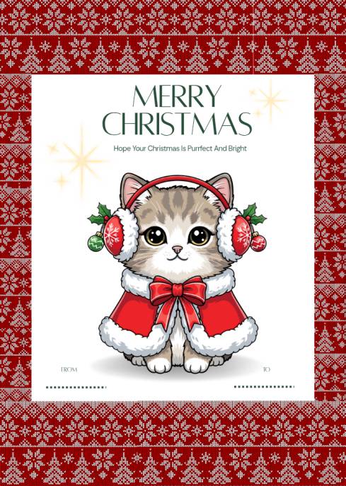 Purrfect Kitty Christmas Digital Card Purrfect Kitty Christmas Digital Card