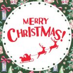 Santa Sleigh Pattern Christmas Digital Card