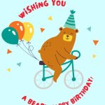 Cycling Bear Birthday Digital Card