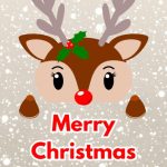 Reindeer Face Christmas Digital Card