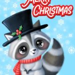 Raccoon Christmas Digital Card