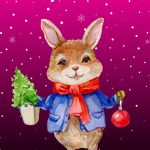 Christmas Bunny Digital Card