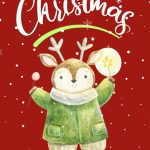 Lantern Reindeer Christmas Digital Card