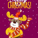 Cute Moose Christmas Digital Card
