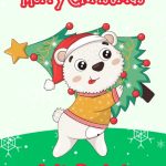 Polar Bear Party Christmas Digital Card