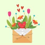 Flower Envelope Valentine Digital Card for Couples