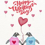 Penguin Valentine Digital Card with Animals