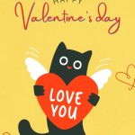 Cute Cat Valentines Digital Card With Animals