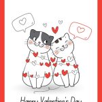 Cats in Love Valentine's Day Digital Card with Animals