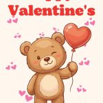 Cute Teddy Bear Valentine Digital Card for Newlyweds